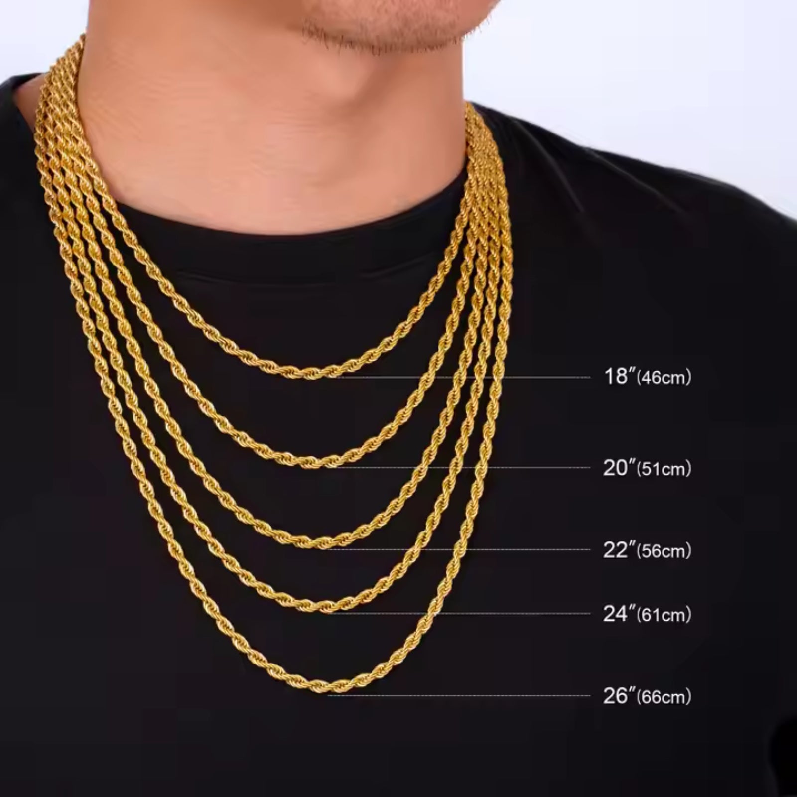 Rope Chain (Gold) 3mm