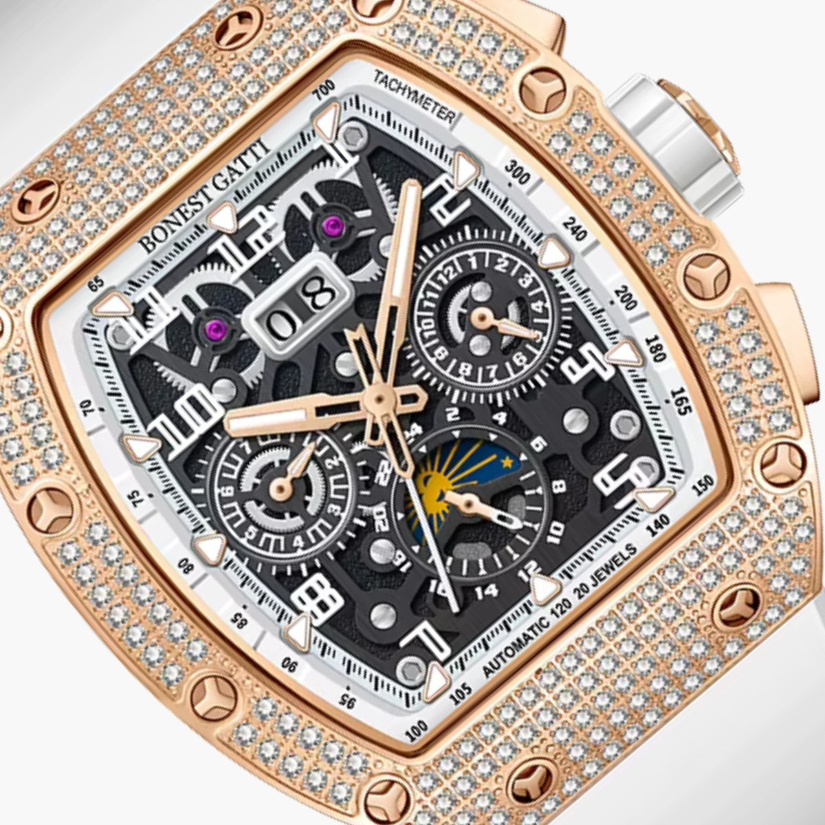 GJR Diamond Skeleton White Rose