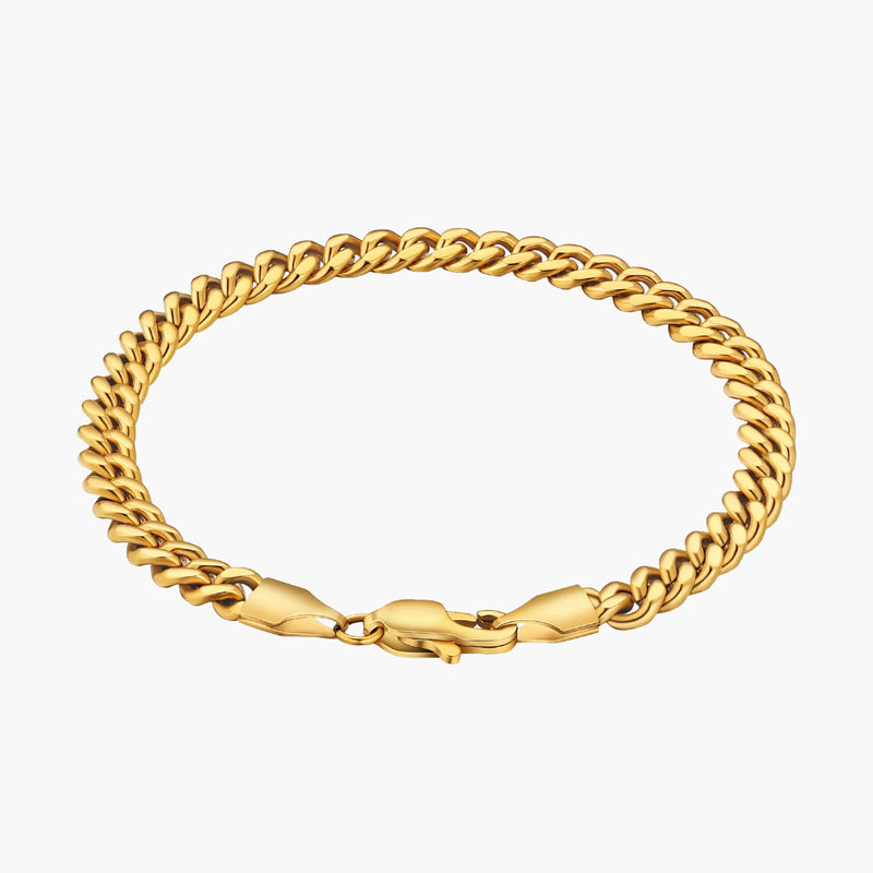 Cuban Link Bracelet (Gold) 5mm