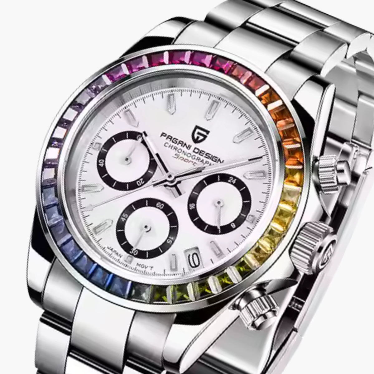 GJR Rainbow Chronograph - White