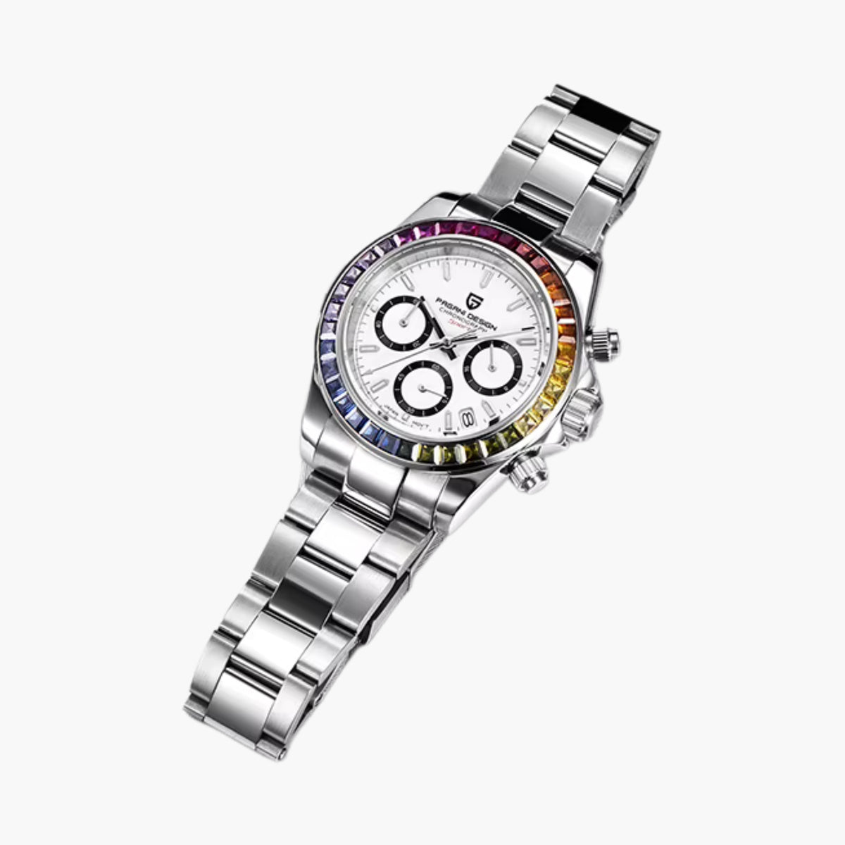 GJR Rainbow Chronograph - White
